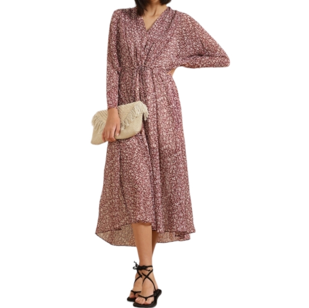 Ted Baker London Purple Floral A-Line Midi Dress Size 6
